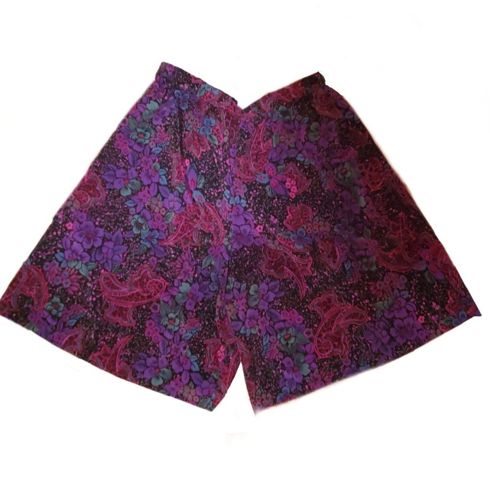 Vintage 90s Multicolored High Waist Culotte Pants